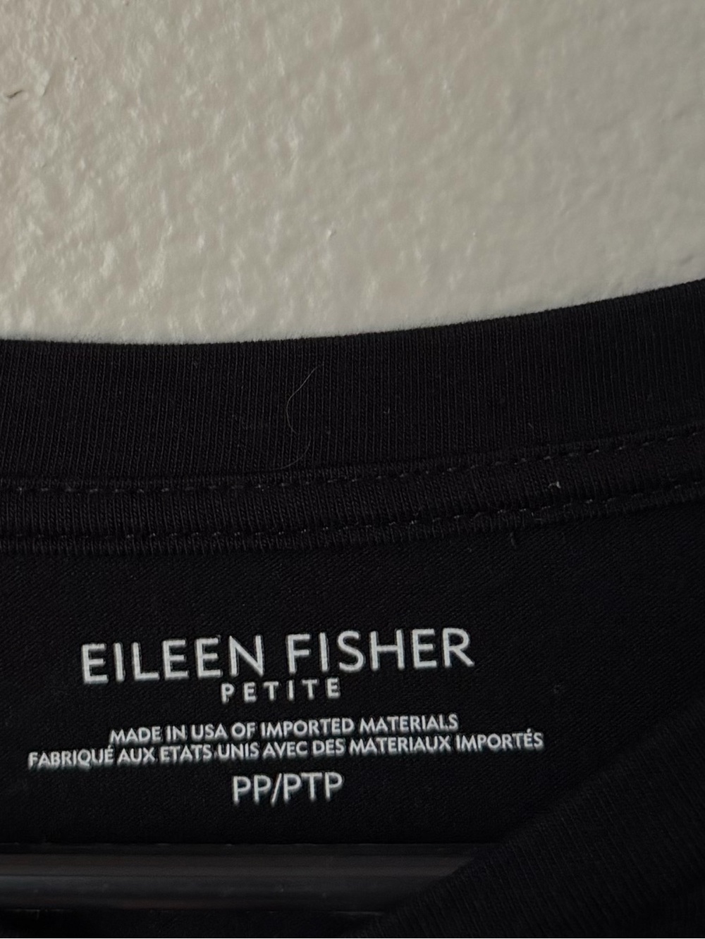 Eileen Fisher Black Organic Cotton Stretch Jersey Dress PP Capsule Wardrobe - Picture 4 of 6